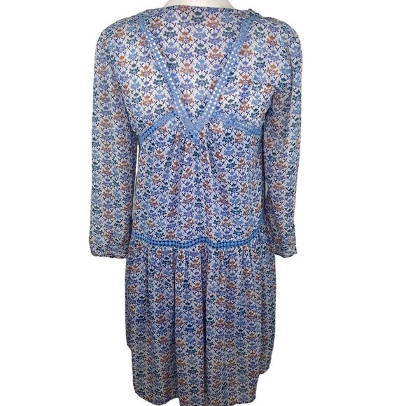 Anthropologie Holding Horses Betony Swing Prairie Floral Print Dress Size 4 Blue - Picture 4 of 16